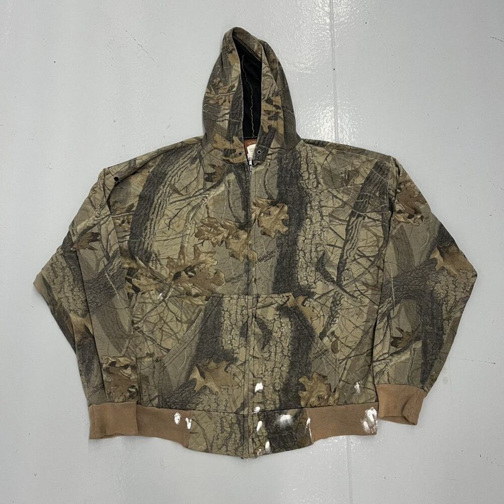 Vintage 90s Realtree Camo Zip Up Hoodie Sweatshirt